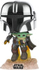 Pop Star Wars Mandalorian Mandalorian with Grogu Chrome Vinyl Figure Amazon Exclusive #402