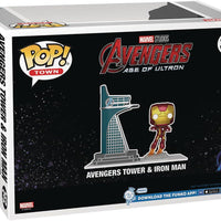 Pop Town Marvel Infinity Saga Age of Ultron Avengers Tower with Iron Man GITD PX Vinyl Figure #35