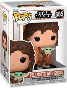 Pop Star Wars Mandalorian Peli Motto with Grogu Vinyl Figure #665