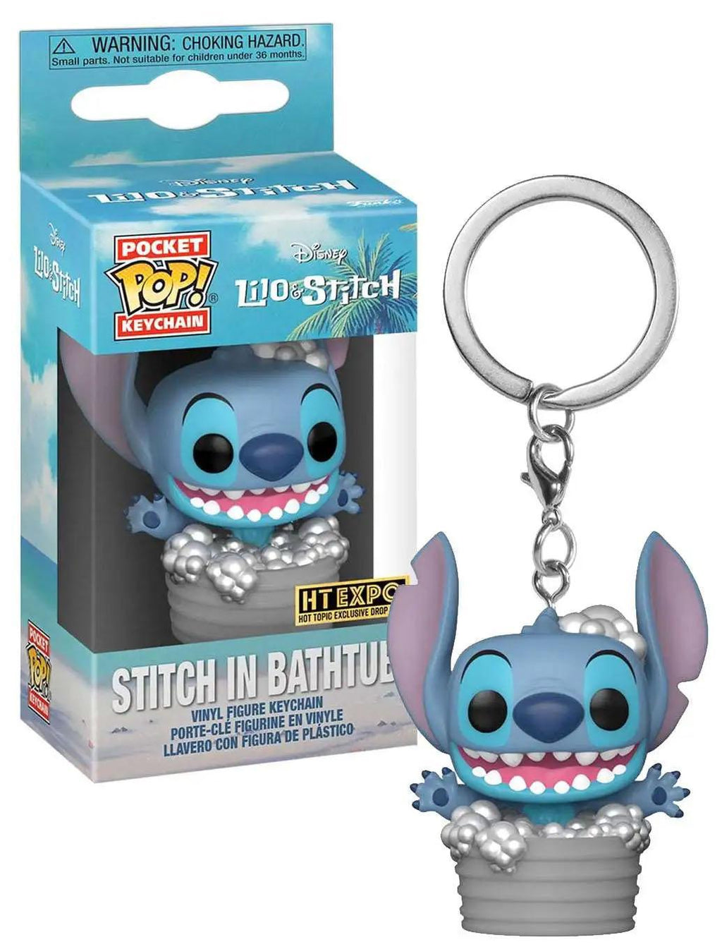 Pocket Pop Disney Lilo & Stitch Stitch in Bathtub Vinyl Keychain