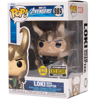 Pop Marvel Avengers Loki with Scepter Glow in the Dark Vinyl Figure EE Exclusive #985