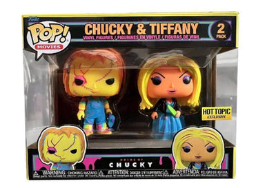 Pop Blacklight Bride of Chucky Chucky & Tiffany Vinyl Figure Hot Topic Exclusive 2-Pack