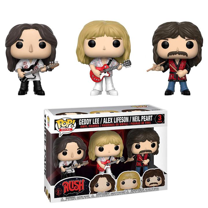 Pop Rush Geddy Lee, Alex Lifeson, Neil Peart Vinyl Figures 3-Pack