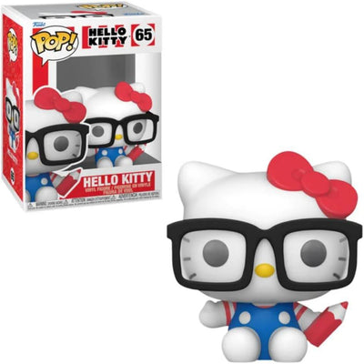 Pop Hello Kitty Hello Kitty Hipster Nerd with Glasses Flocked Vinyl Figure FYE Exclusive #65