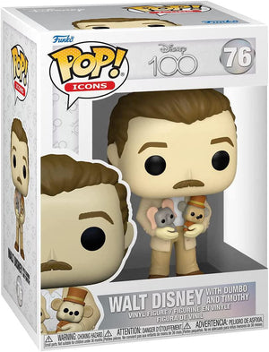 Pop Disney 100 Walt Disney with Dumbo and Timothy Vinyl Figure #76