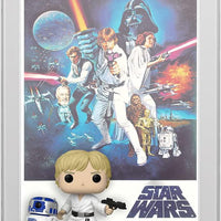Pop Movie Poster Star Wars A New Hope Luke Skywalker with R2-D2 Vinyl Figure