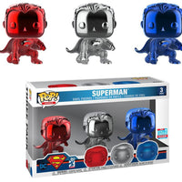 Pop DC Comics Superman Chrome Vinyl Figure 3-Pack Chrome 2018 NYCC