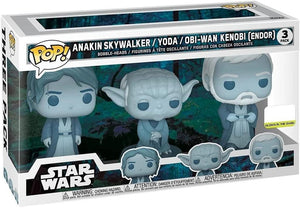 Pop Star Wars Endor Ghost Anakin Skywalker / Yoda / Obi-Wan Endor Glow in the Dark Vinyl Figure 3-Pack