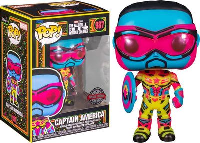 Pop Black Light Marvel Falcon and the Winter Soldier Captain America Vinyl Figure Special Edition