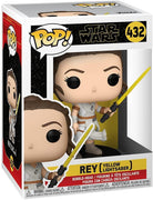Pop Star Wars Rise of Skywalker Rey with Yellow Lightsaber Vinyl Figure