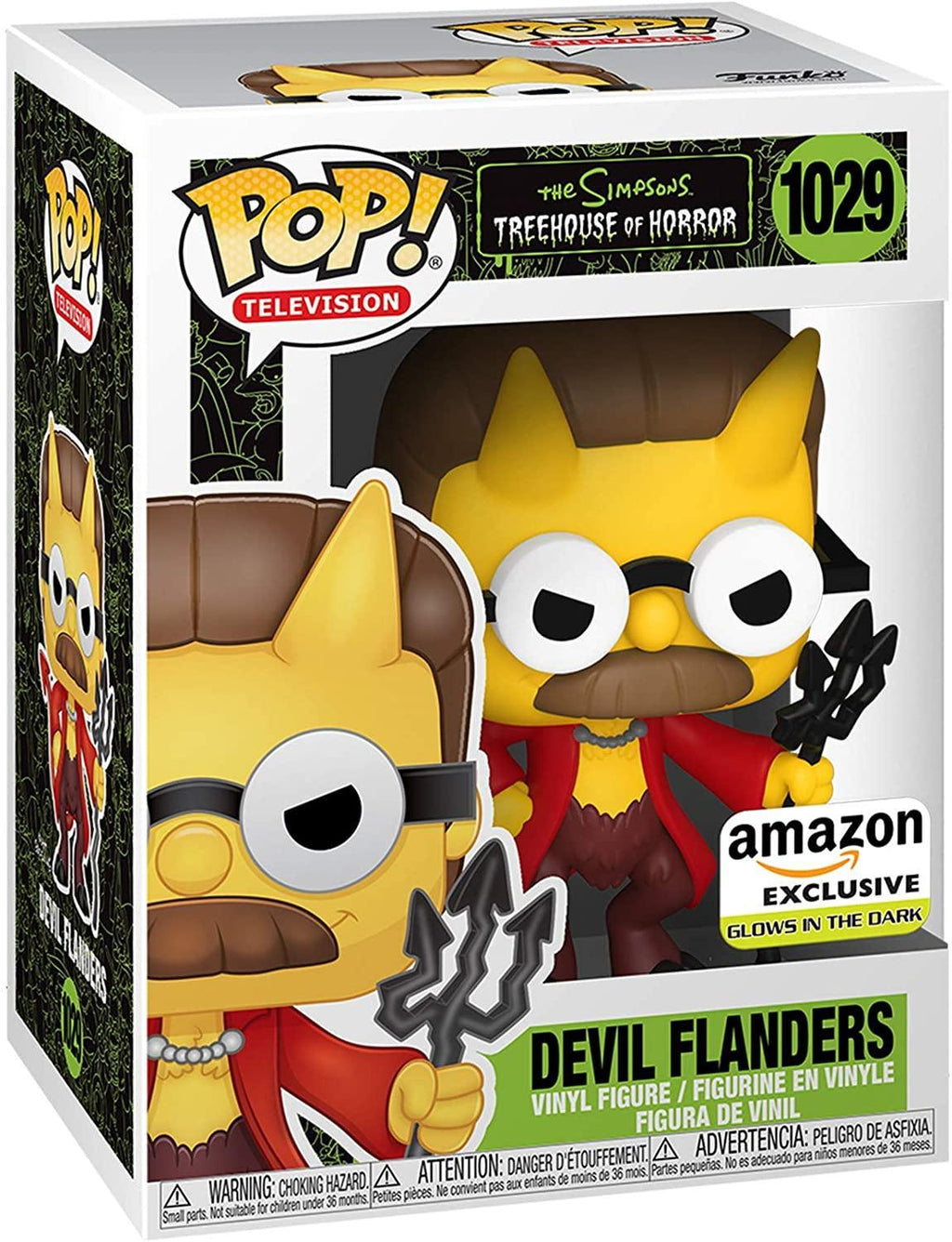 Pop Simpsons Treehouse of Horror Devil Flanders Glow in the Dark Vinyl Figure Special Edition #1029