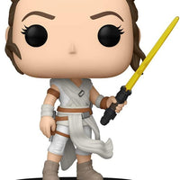 Pop Star Wars Rise of Skywalker Rey with Yellow Lightsaber Vinyl Figure