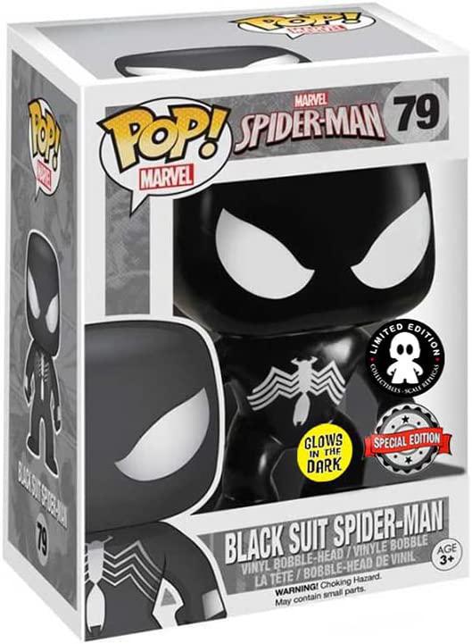 Pop Marvel Spider-Man Black Suit Spider-Man GITD Vinyl Figure Walgreen Exclusive