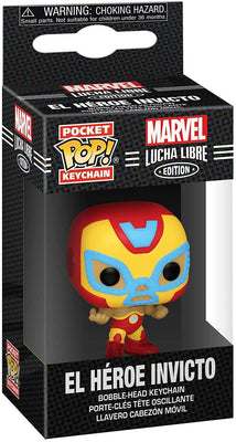 Pocket Pop Marvel Lucha Libre El Heroe Invicto Iron Man Vinyl Key Chain