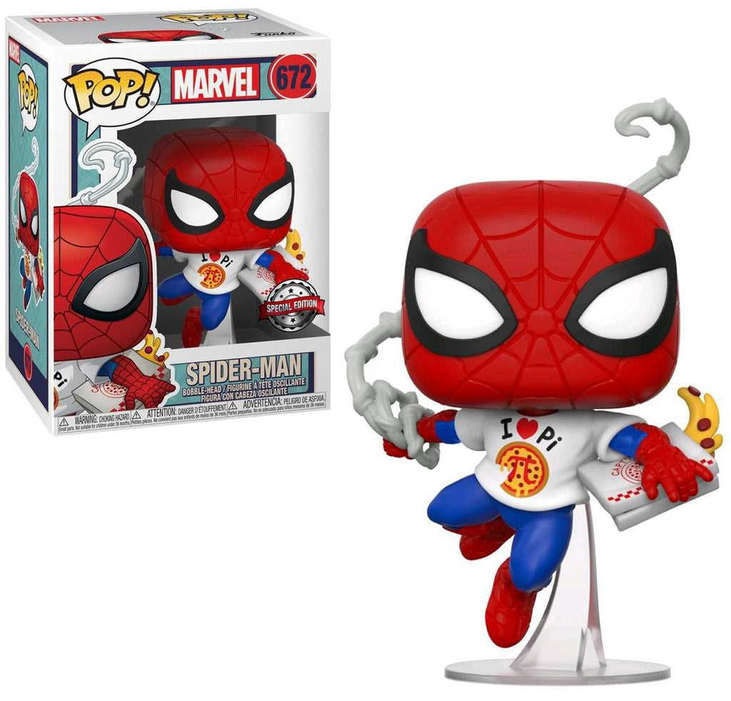 Pop Marvel Eat the Universe Spider-Man with Pizza Vinyl Figure BoxLunch Exclusive