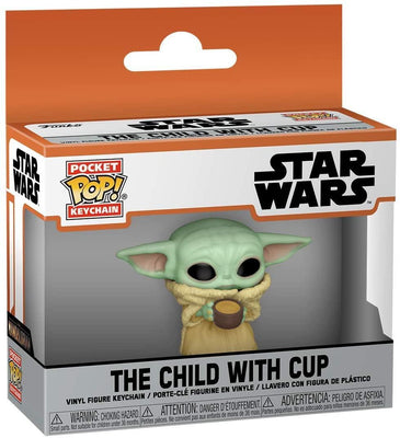 Pocket Pop Star Wars Mandalorian the Child with Cup Vinyl Key Chain