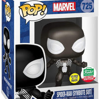Pop Marvel Spider-Man in Symbiote Suit Glow in The Dark Vinyl Figure Funko Shop Exclusive #725