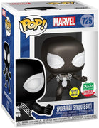 Pop Marvel Spider-Man in Symbiote Suit Glow in The Dark Vinyl Figure Funko Shop Exclusive #725