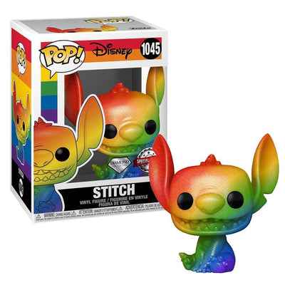 Pop Lilo & Stitch Rainbow Pride Stitch Smiling Diamond Vinyl Figure BoxLunch Exclusive