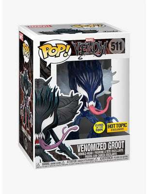 Pop Marvel Venom Venomized Groot Glow in the Dark Vinyl Figure Hot Topic Exclusive