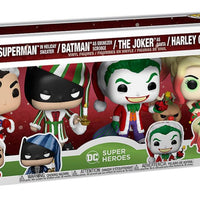 Pop DC Comics Holidays Superman, Batman, Joker and Harley Quinn Vinyl Figures 4-Pack Special Editions