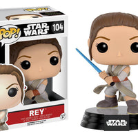 Pop Star Wars Force Awakens Rey with Lightsaber Vinyl Figure