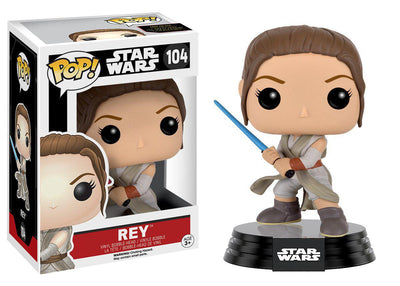 Pop Star Wars Force Awakens Rey with Lightsaber Vinyl Figure