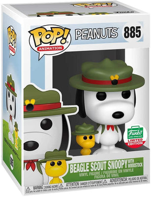 Pop Peanuts Beagle Scout Snoopy with Woodstock Vinyl Figure Funko Shop Exclusive