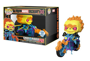 Pop Marvel Ghost Rider Black Light Vinyl Figure Deluxe Ride Funko Exclusive #33