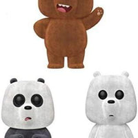 Pop We Bare Bears Grizz, Panda, Ice Bear Flocked Vinyl Figure 3 Pack Barnes & Noble Exclusive