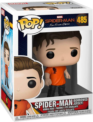 Pop Marvel Spider-Man Far from Home Spider-Man (Borrowed Jersey) Vinyl Figure Marvel Collector Corp Exclusive