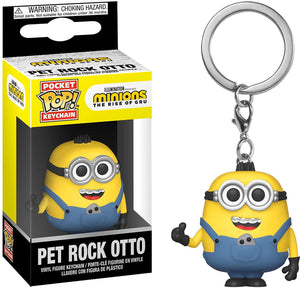 Pocket Pop Minions Rise of Gru Pet Rock Otto Vinyl Figure Key Chain