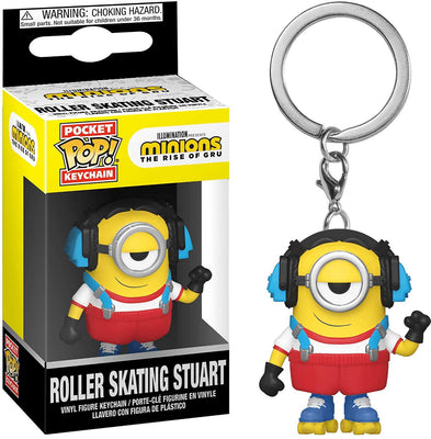 Pocket Pop Minions Rise of Gru Roller Skating Stuart Vinyl Figure Key Chain