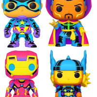 Pop Black Light Marvel Captain America / Iron Man / Thor / Doctor Strange Vinyl Figure 4-Pack Special Edition