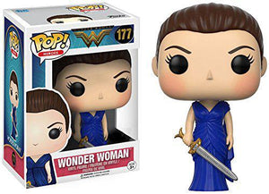 Pop Wonder Woman Wonder Woman Blue Dress Vinyl Figure Game Stop Exclusive