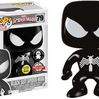 Pop Marvel Spider-Man Black Suit Spider-Man GITD Vinyl Figure Walgreen Exclusive