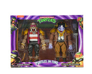 TMNT Turtles in Time Pirate Rocksteady & Bebop 2pk Retro Game Figure Set