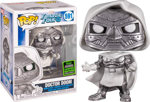 Pop Marvel Fantastic Four Dr. Doom White Vinyl Figure 2020 ECCC Shared Exclusive