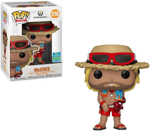 Po Overwatch McCree Lifeguard Beach Vinyl Figure 2019 Shared Sticker Summer Convention Exclusive