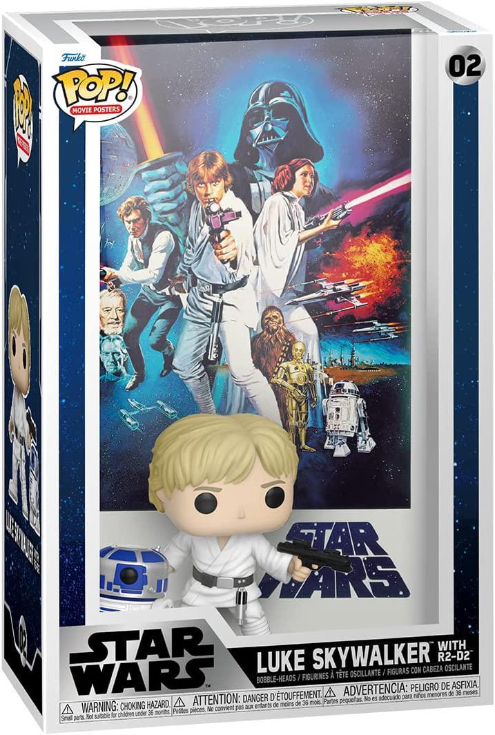 Pop Movie Poster Star Wars A New Hope Luke Skywalker with R2-D2 Vinyl Figure