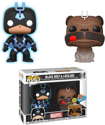 Pop Marvel Black Bolt & Lockjaw Glow in the Dark Vinyl Figure PX Exclusive 2-Pack