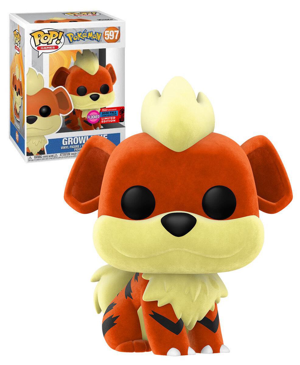 Pop Pokemon Growlithe Flocked Vinyl Figure 2020 NYCC Exclusive